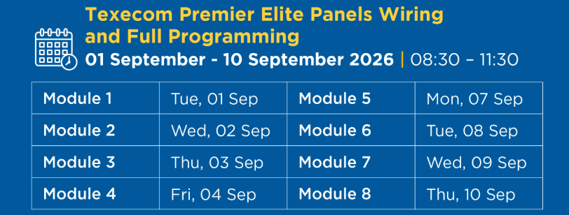 Elvey Texecom Training Sept2026